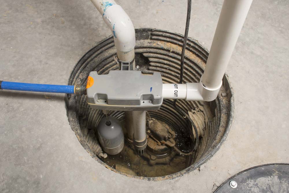 Sump pump in the basement