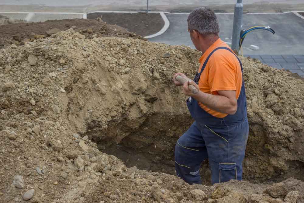 traditional excavation in progress