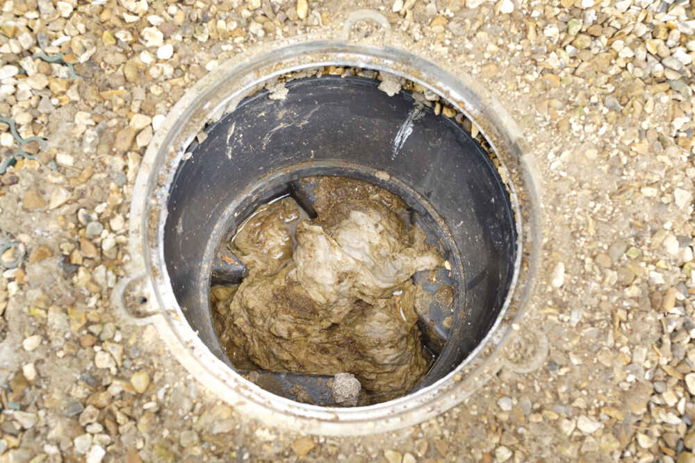 blocked sewage drain