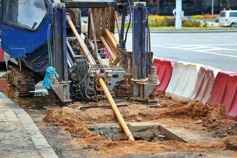 trenchless pipe lining in progress