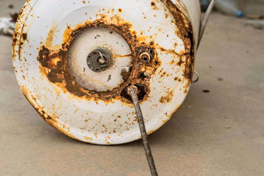 old, rusty water heater