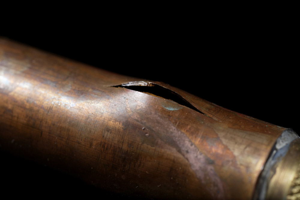 Pipe that’s about to burst in the cold environment