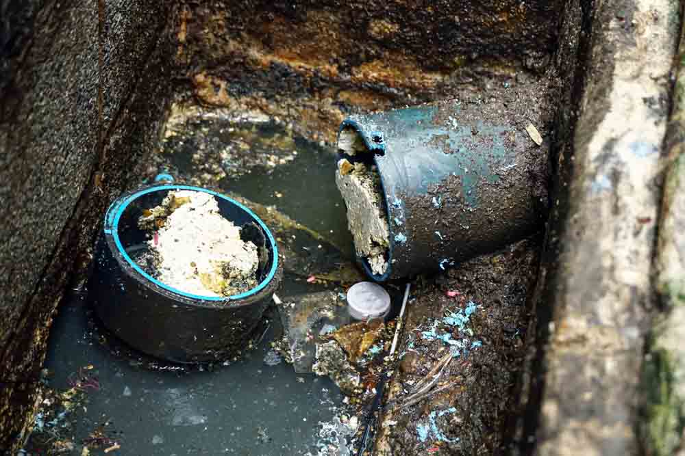 backed-up sewer line