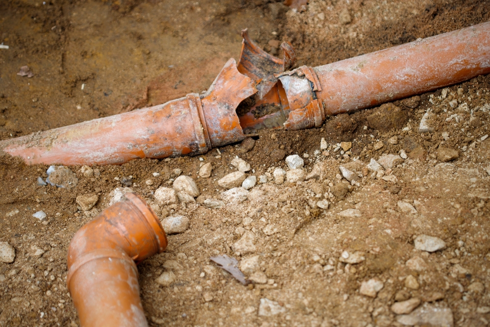 damaged sewer line